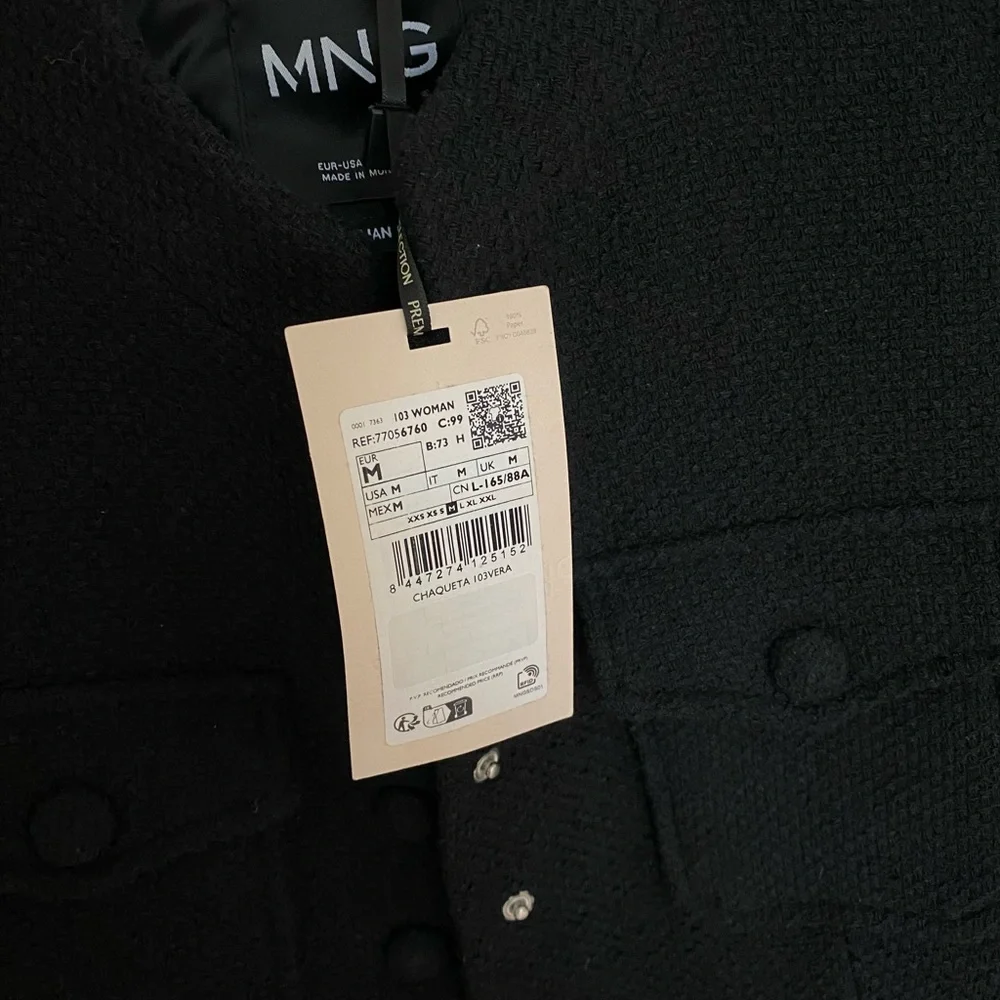Mango Black Military-Style Button Jacket - Picture 2 of 2